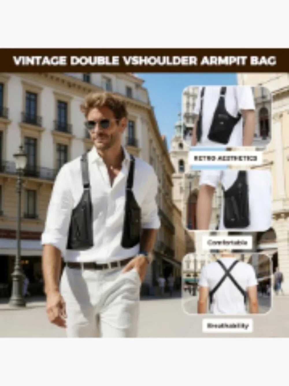 Large Double Shoulder Underarm Holster Bag -Anti-Theft Concealed Crossbody